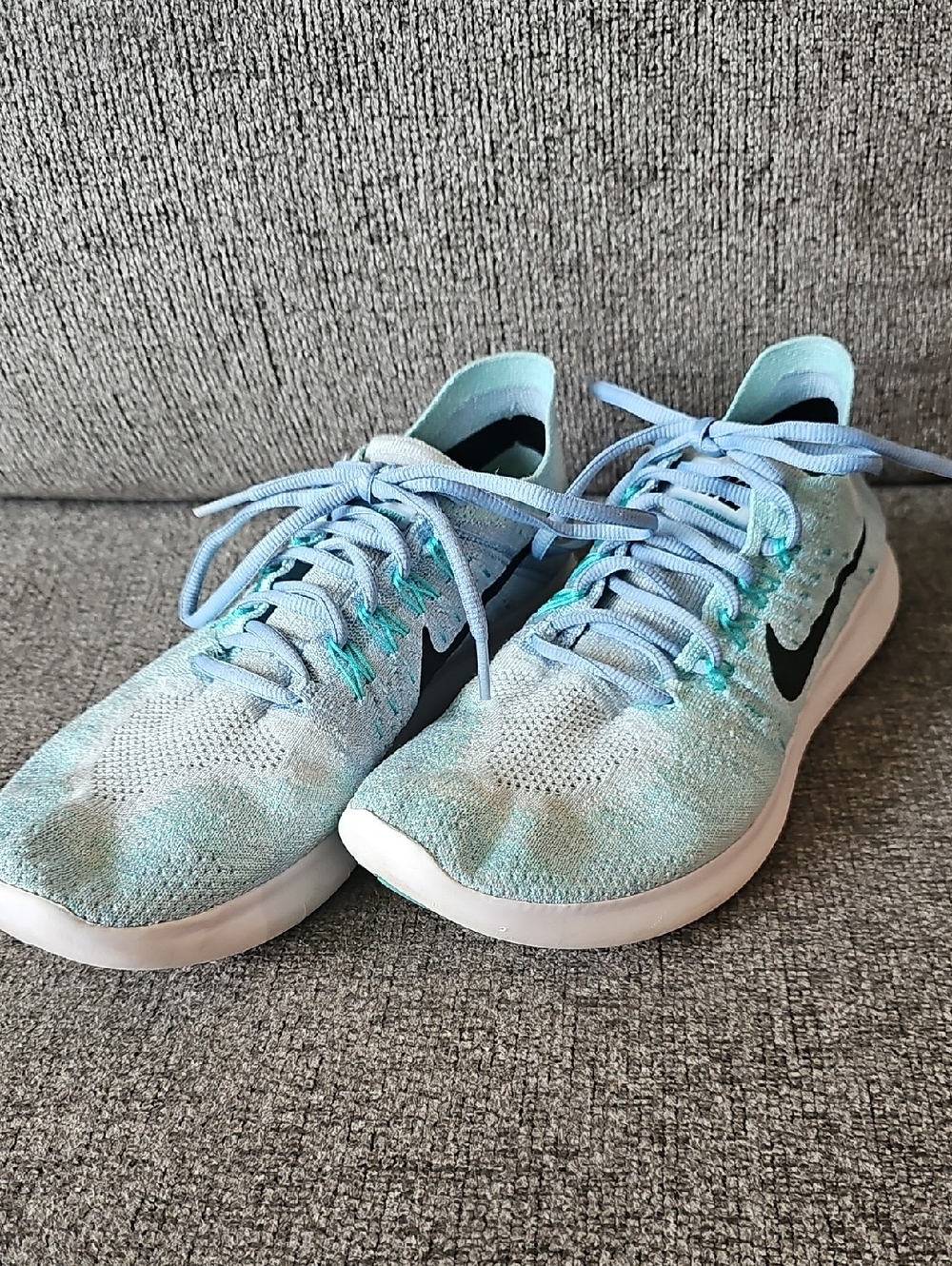 Nike Women's Light Teal Knit Running Shoes